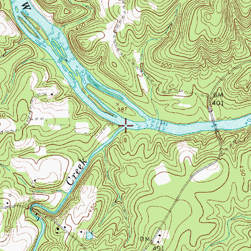 Topographic Map of Terrells Creek, NC