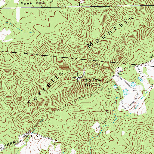 Topographic Map of Terrells Mountain, NC