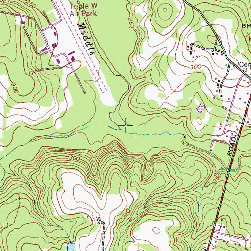 Topographic Map of Terrible Creek, NC
