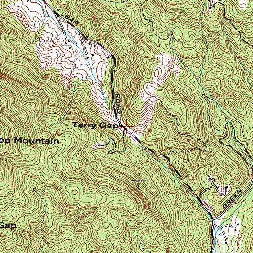 Topographic Map of Terry Gap, NC