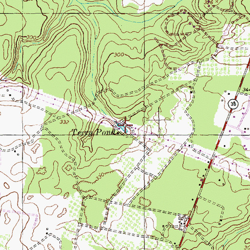 Topographic Map of Terry Pond, NC