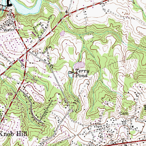 Topographic Map of Terry Pond, NC