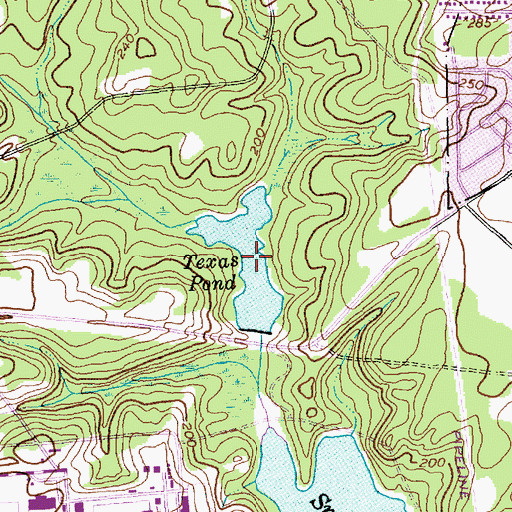 Topographic Map of Texas Pond, NC
