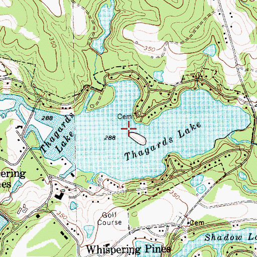 Topographic Map of Thagards Lake, NC