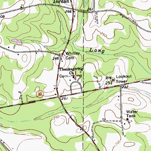 Topographic Map of Thanksgiving Church, NC
