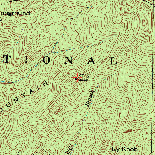 Topographic Map of Tharp Mountain, NC