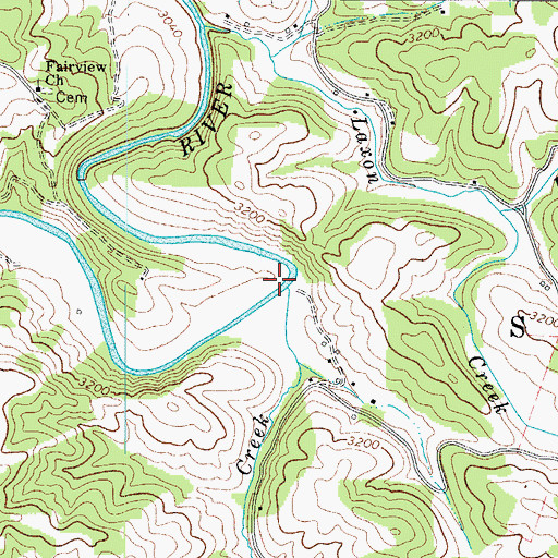 Topographic Map of Thaxon Creek, NC