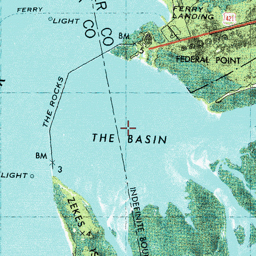Topographic Map of The Basin, NC