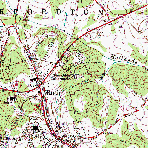 Topographic Map of The Bible Tabernacle, NC