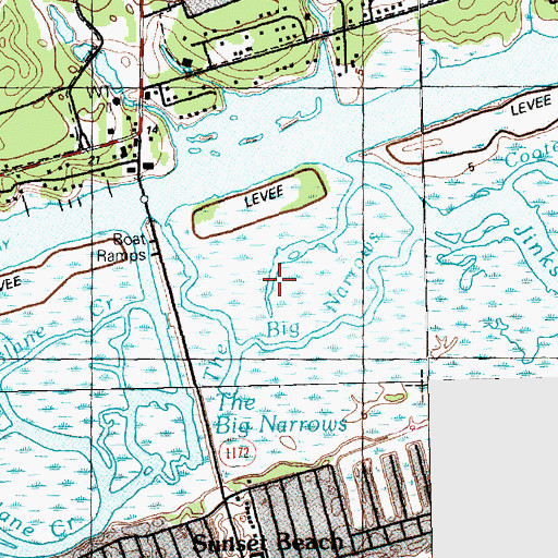 Topographic Map of The Big Narrows, NC