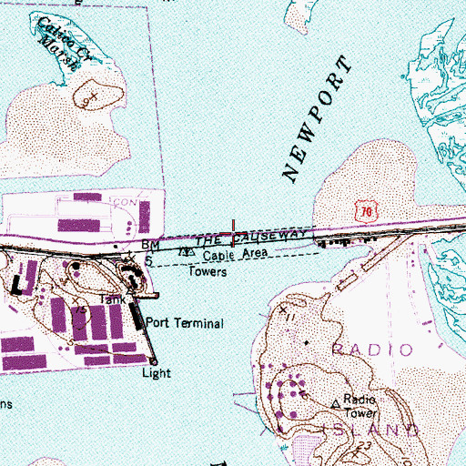 Topographic Map of The Causeway, NC