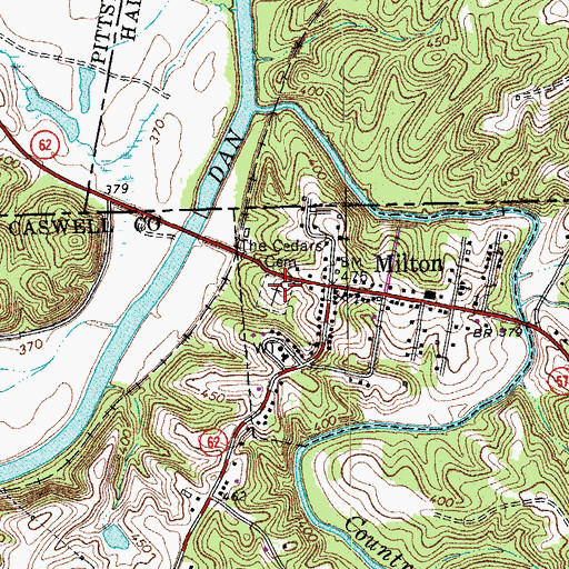 Topographic Map of Cedars Cemetery, NC