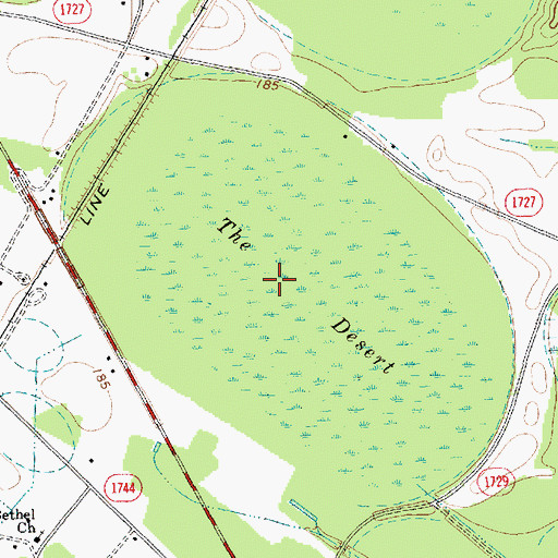 Topographic Map of The Desert, NC