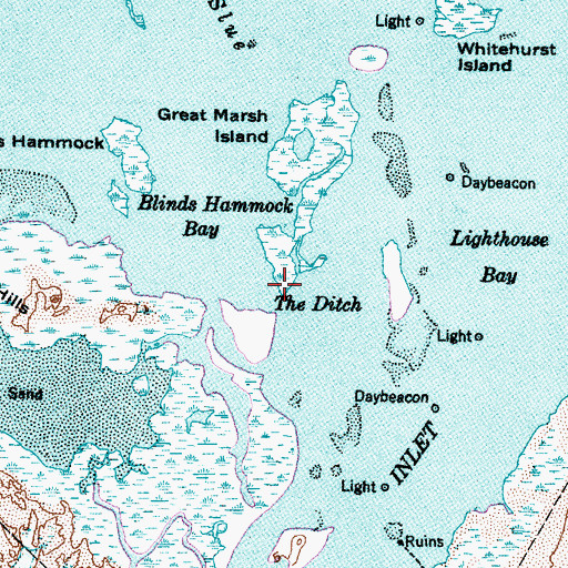 Topographic Map of The Ditch, NC