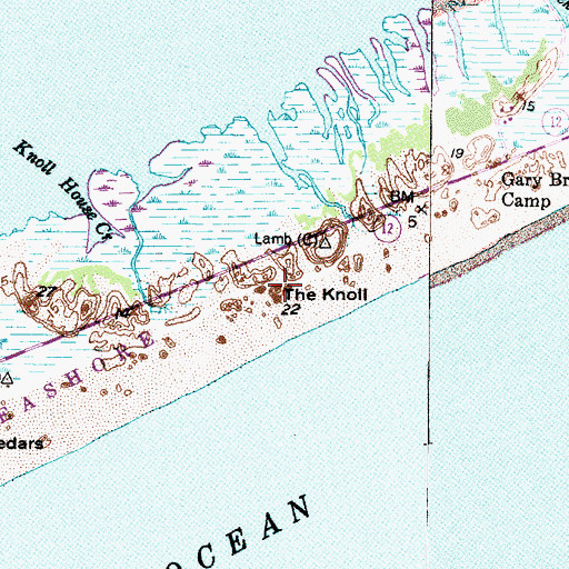 Topographic Map of The Knoll, NC