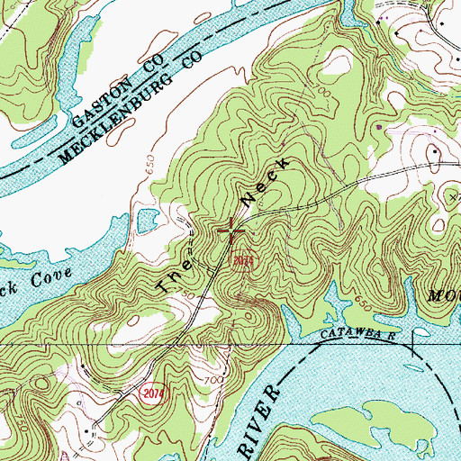 Topographic Map of The Neck, NC