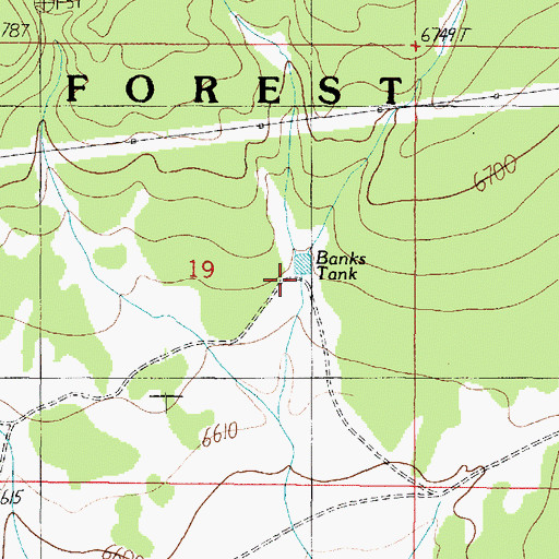 Topographic Map of Banks Tank, AZ