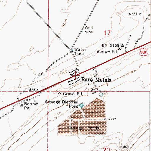Topographic Map of Rare Metals, AZ