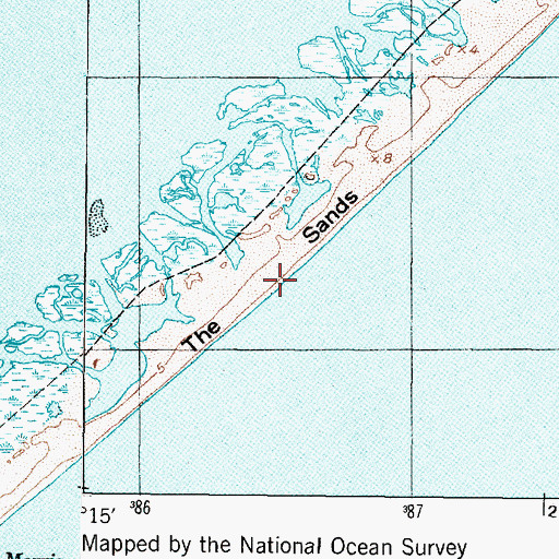 Topographic Map of The Sands, NC