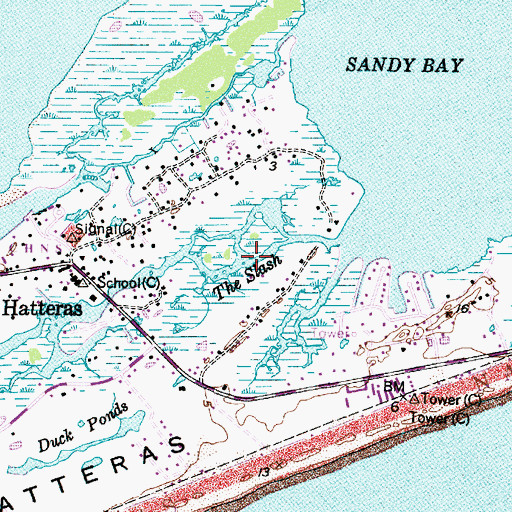 Topographic Map of The Slash, NC