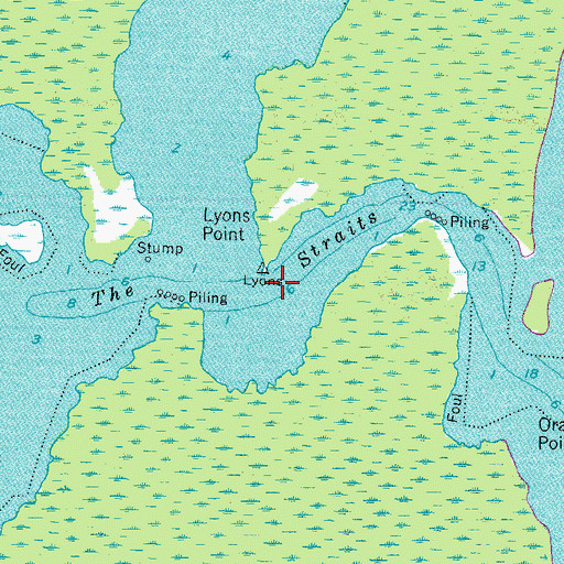 Topographic Map of The Straits, NC