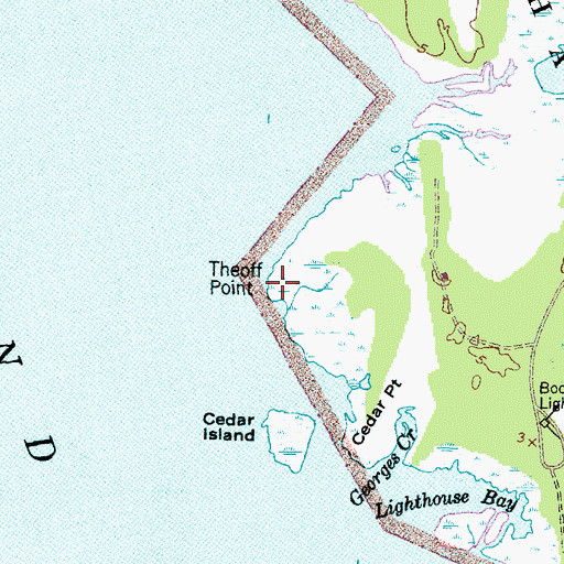 Topographic Map of Theoff Point, NC