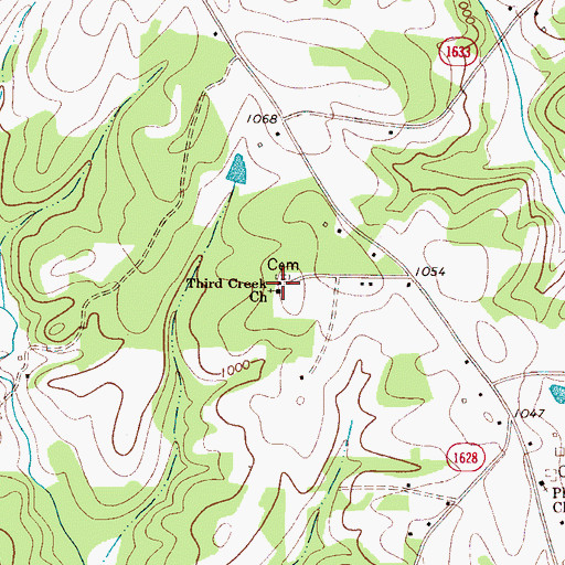Topographic Map of Third Creek Church, NC