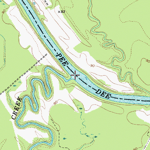 Topographic Map of Thompson Creek, SC