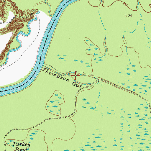 Topographic Map of Thompson Gut, NC