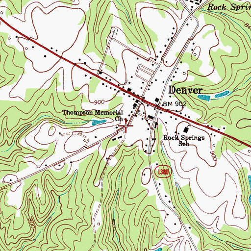 Topographic Map of Thompson Memorial Church, NC
