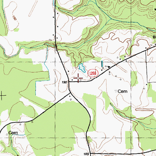 Topographic Map of Thornton Store, NC