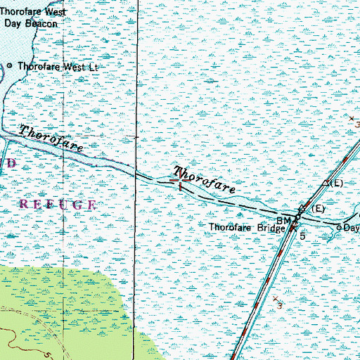 Topographic Map of Thorofare, NC