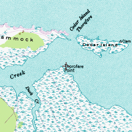 Topographic Map of Thorofare Point, NC