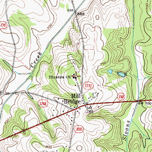 Topographic Map of Thyatira Church, NC