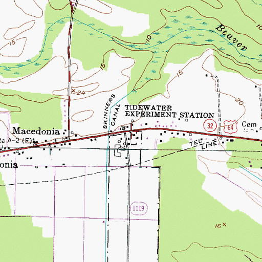 Topographic Map of Tidewater Experiment Station, NC