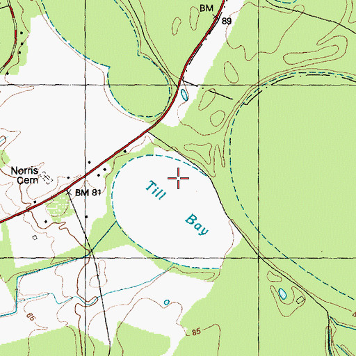 Topographic Map of Till Bay, NC