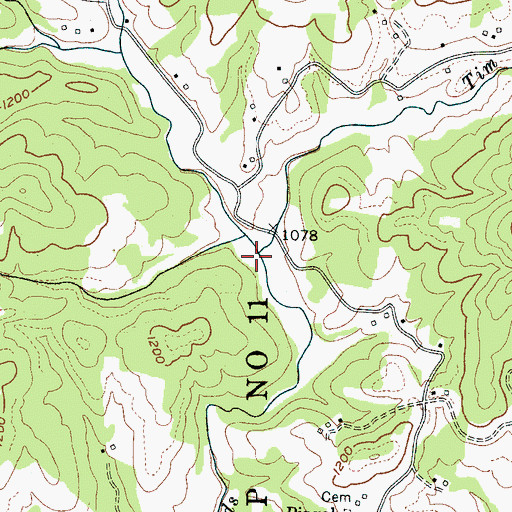 Topographic Map of Tim Creek, NC