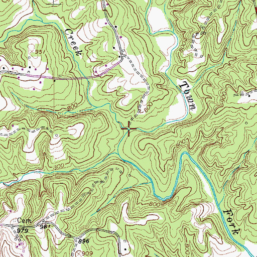 Topographic Map of Timmons Creek, NC