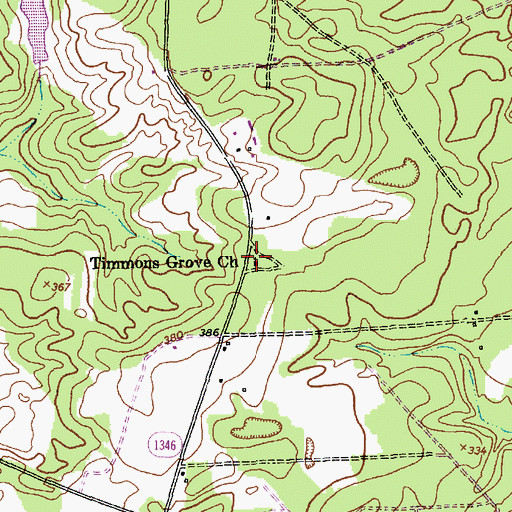 Topographic Map of Timmons Grove Church, NC