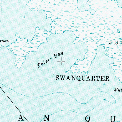 Topographic Map of Tolers Bay, NC