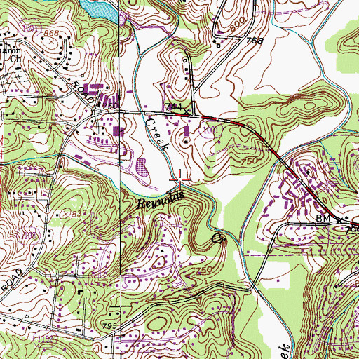 Topographic Map of Tomahawk Creek, NC