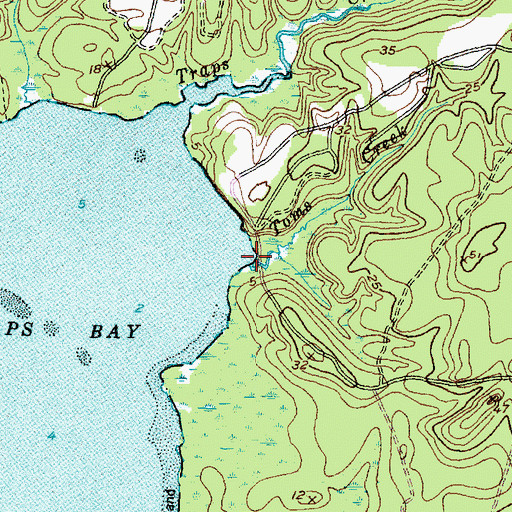 Topographic Map of Toms Creek, NC