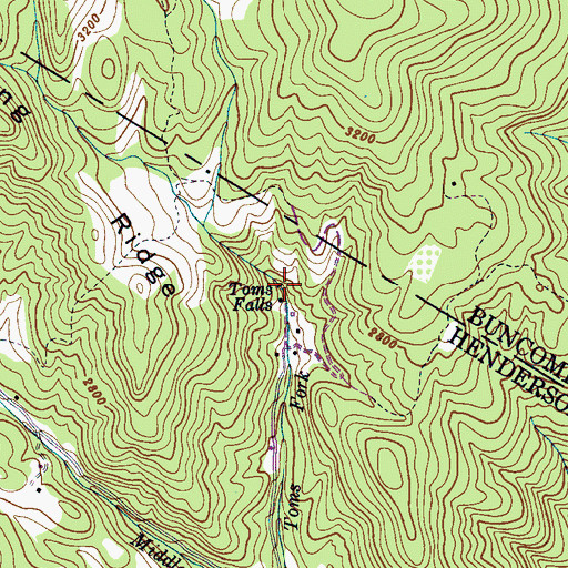 Topographic Map of Toms Falls, NC