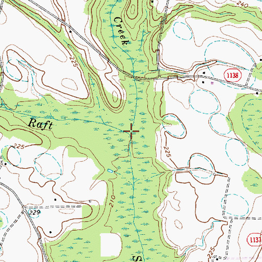 Topographic Map of Toneys Creek, NC