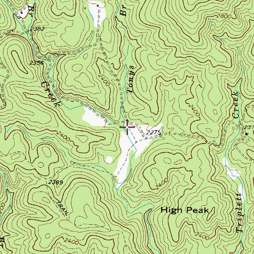 Topographic Map of Tonys Branch, NC