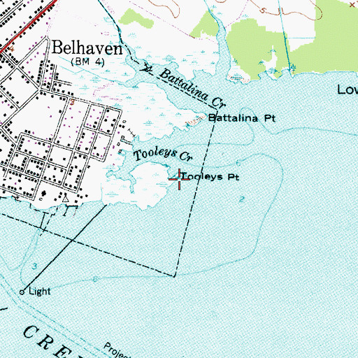 Topographic Map of Tooleys Point, NC