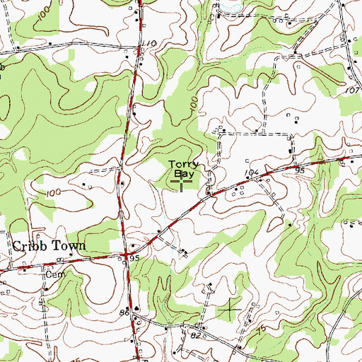 Topographic Map of Torry Bay, NC