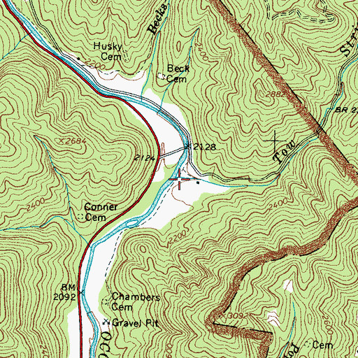 Topographic Map of Tow String Creek, NC