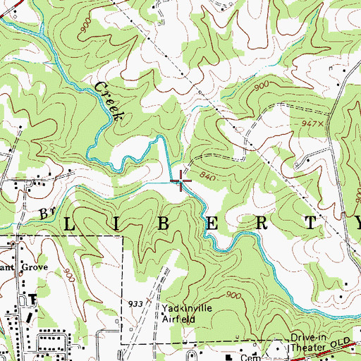 Topographic Map of Town Branch, NC
