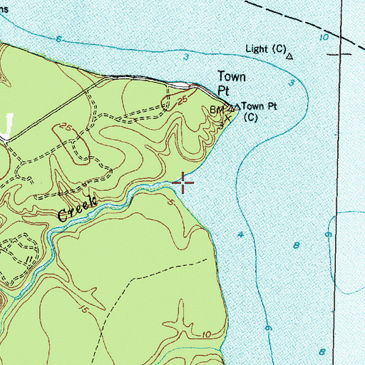 Topographic Map of Town Creek, NC
